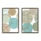 Stupell Industries Textured Layered Aqua Circles 2 pc Framed Floater Canvas Wall Art Set Design by Flora Kouta